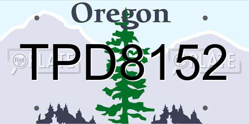 TPD8152 Oregon License Plate