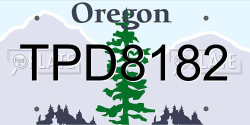 TPD8182 Oregon License Plate