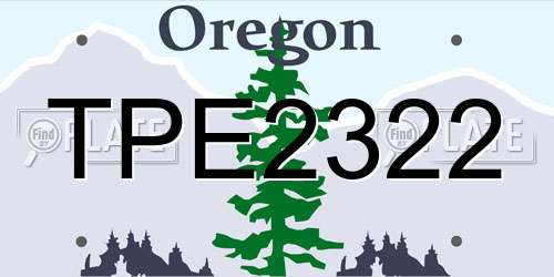 TPE2322 Oregon License Plate