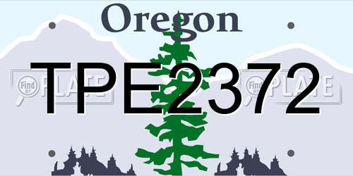 TPE2372 Oregon License Plate