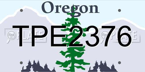 TPE2376 Oregon License Plate