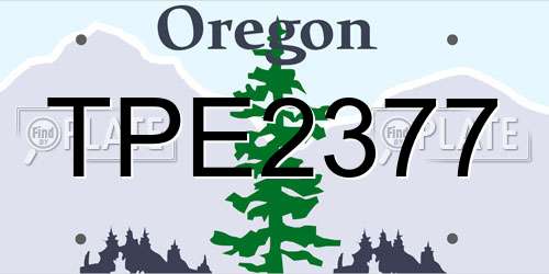 TPE2377 Oregon License Plate