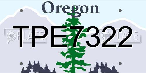 TPE7322 Oregon License Plate