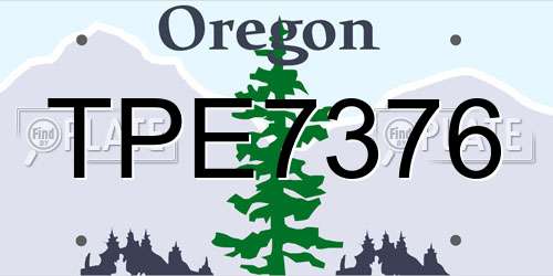 TPE7376 Oregon License Plate