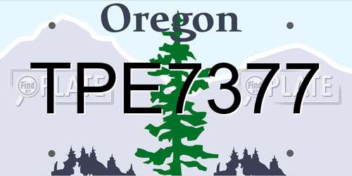TPE7377 Oregon License Plate