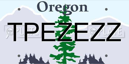 TPEZEZZ Oregon License Plate