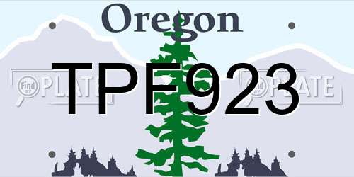 TPF923 Oregon License Plate