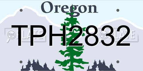 TPH2832 Oregon License Plate
