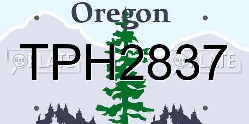 TPH2837 Oregon License Plate
