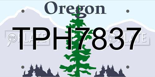 TPH7837 Oregon License Plate