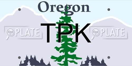 TPK Oregon License Plate