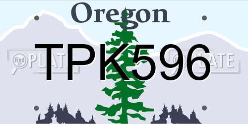 TPK596 Oregon License Plate