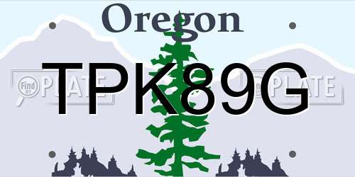 TPK89G Oregon License Plate