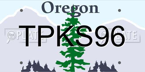 TPKS96 Oregon License Plate