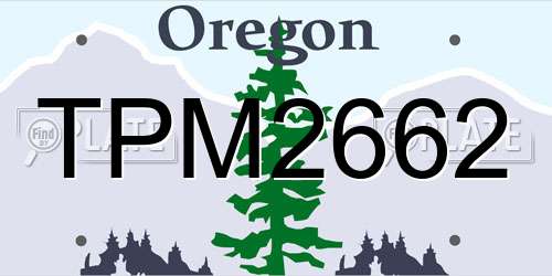 TPM2662 Oregon License Plate