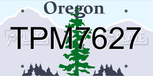 TPM7627 Oregon License Plate