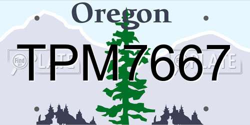 TPM7667 Oregon License Plate