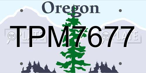 TPM7677 Oregon License Plate