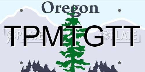 TPMTGTT Oregon License Plate