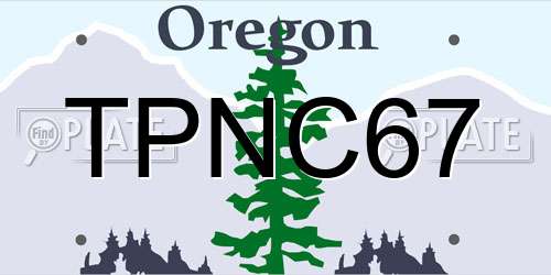 TPNC67 Oregon License Plate