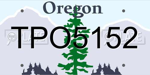 TPO5152 Oregon License Plate
