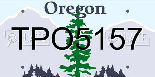 TPO5157 Oregon License Plate