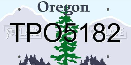 TPO5182 Oregon License Plate