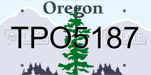 TPO5187 Oregon License Plate