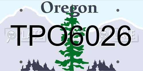 TPO6026 Oregon License Plate