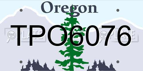 TPO6076 Oregon License Plate