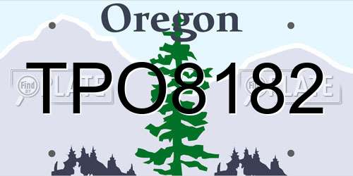 TPO8182 Oregon License Plate