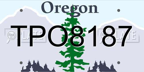 TPO8187 Oregon License Plate