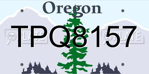 TPQ8157 Oregon License Plate