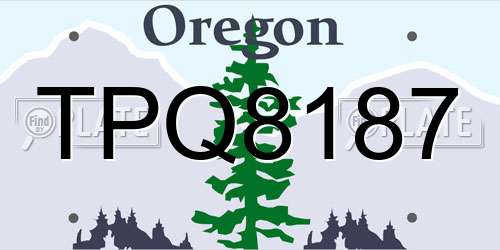 TPQ8187 Oregon License Plate