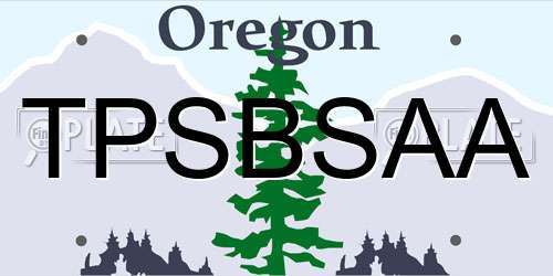 TPSBSAA Oregon License Plate