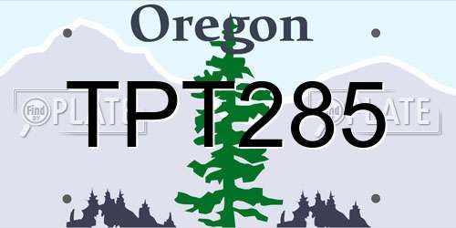 TPT285 Oregon License Plate