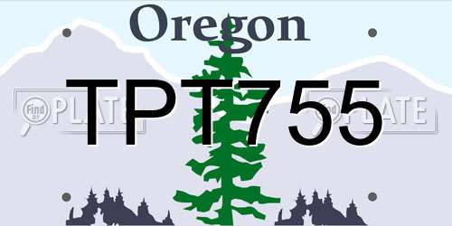 TPT755 Oregon License Plate