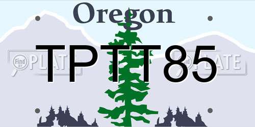 TPTT85 Oregon License Plate
