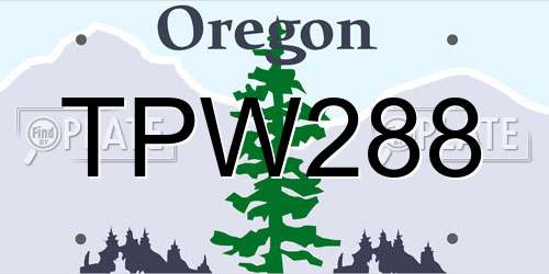 TPW288 Oregon License Plate