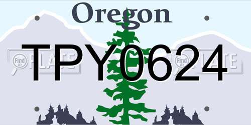TPY0624 Oregon License Plate