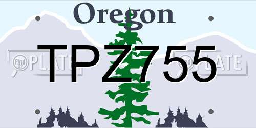 TPZ755 Oregon License Plate