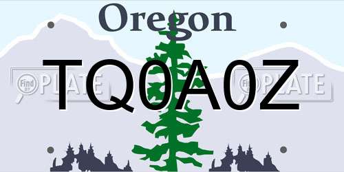 TQ0A0Z Oregon License Plate