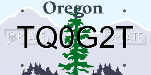 TQ0G2T Oregon License Plate