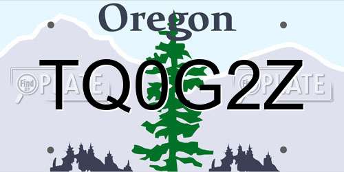 TQ0G2Z Oregon License Plate