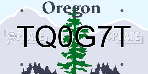 TQ0G7T Oregon License Plate
