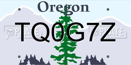 TQ0G7Z Oregon License Plate
