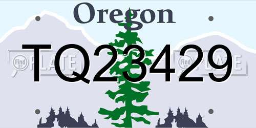 TQ23429 Oregon License Plate