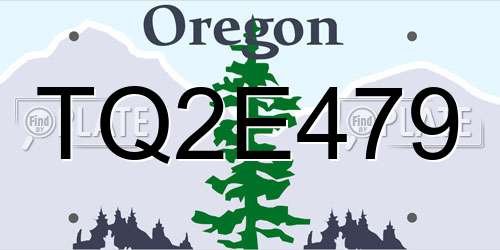 TQ2E479 Oregon License Plate