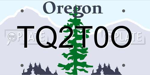 TQ2T0O Oregon License Plate
