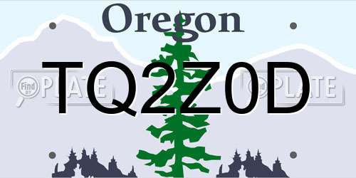 TQ2Z0D Oregon License Plate